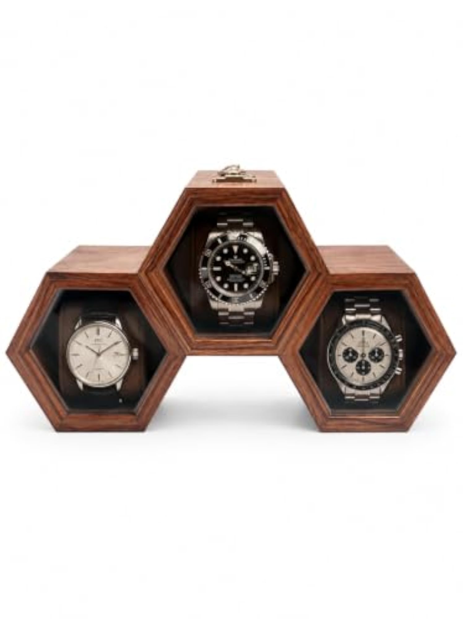HandCrafted Hexagonal Watch Storage Box for Men