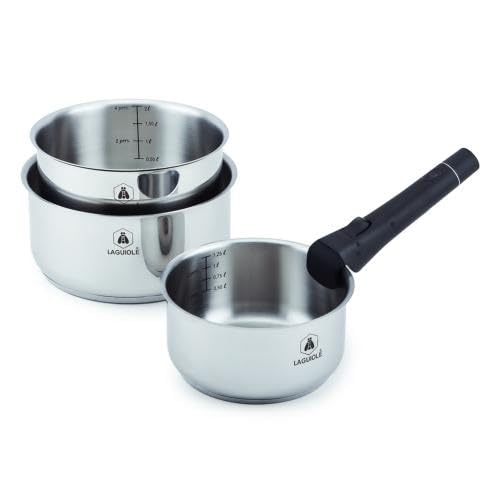 Set de 3 casseroles inox amovible 16/18/20cm - 