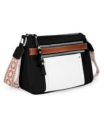 Macadamla Weinas Crossbody Bag for Women Shoulder Bag Designer Quiet Luxury Trendy Handbag with Multi Zipper Pockets