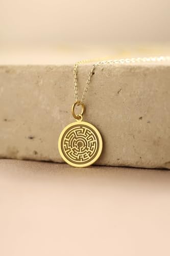Collar de laberinto de 24 mm en plata ley con acabados de alta joyería 2