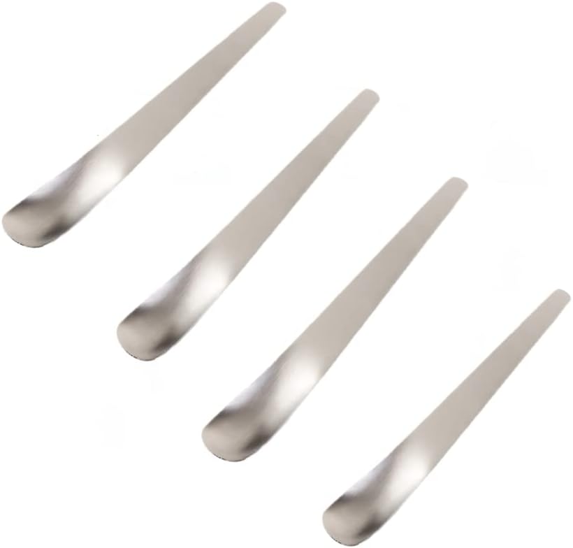 Leadigol 4 Pcs Long Handle Flat Head Spoon, 19.5x2.8cm Stainless Steel Ice Cream Spoons, Coffee Tea Stirrer Cake Dessert Scoop Teaspoon