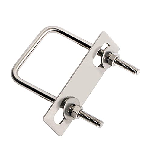 Square U-Bolts 1.77inch(45mm) Inner Width 304 Stainless Steel Silver M6 with Plates Nuts for Car/Motorhome/Sailing Trailer Replacement Part and Accessorie 1Pcs