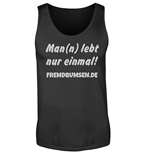 Camiseta de tirantes para hombre en color negro talla XXL con diseño motivacional
