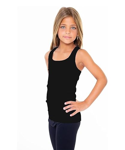 Image of Malibu Sugar Girls Tank Tops Size 7-10 - Racerback Tank Top Dance Cheer Gymnastics Shirts for Sports Undershirts Layering