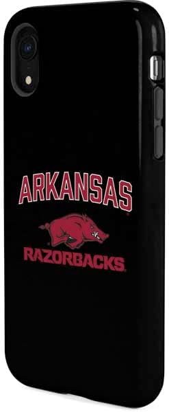 Skinit Pro Phone Case Compatible with iPhone XR - Officially Licensed University of Arkansas-Fayetteville Razorbacks Black Design