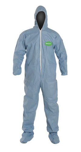 Liberty Glove & Safety 19122B/3XL ProGard SMS Polypropylene Zipper Front Coverall with Hood and Boots, 3X-Large, Blue (Case of 25)