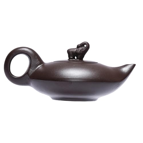 BEALIFE Teiera cinese in argilla viola, dal design accattivante a forma di elefante, adatta a qualsiasi occasione di tè, compatta ma funzionale. Capacità: 170 cc. Teiera cinese Zisha forma elefante.