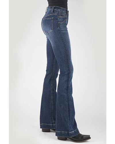 Stetson Women's 921 Medium Wash High Rise Yoke Flare Jean - 11-054-0921-2407 BU 0 322