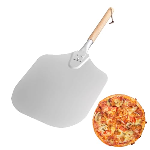 YUEWO Pizza Peel Aluminum Metal 12'' Detachable Handle for Easy Storage Pizza Spatula Paddle for Homemade Pizza and Artisan Bread