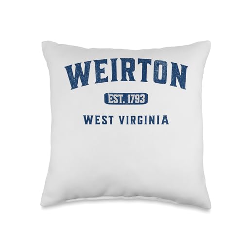 Visit Weirton West Virginia Vintage Athletic Souvenir Throw Pillow