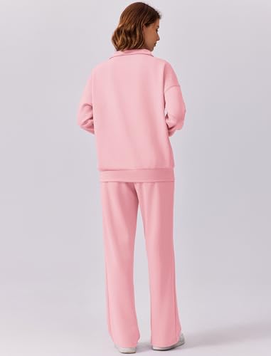 Image of PINSPARK 2 Piece Sets for Women 2026 Fall Outfits Sweatsuit Oversized Sweatshirt Wide Leg Sweatpants Matching Set Tracksuit