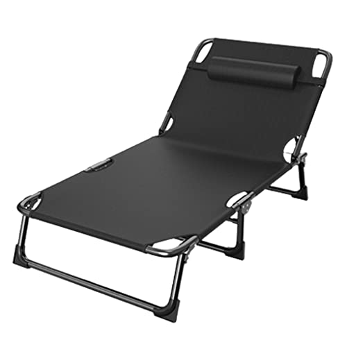 Cuna plegable compacta para acampar con colchón, tumbona reclinable de 4 posiciones para dormir al aire libre, viajes y uso en el jardín, cama ligera y ajustable