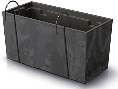 Blumenkasten In Rattan-Optik, 50cm, Anthrazit - Mit Aufhängung, 12L, Für Balkon & Terrasse