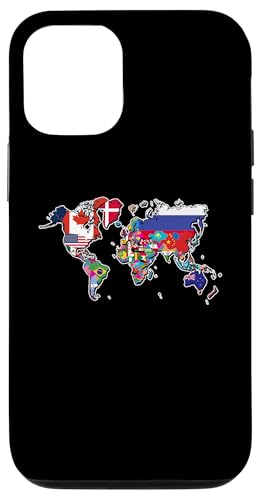 Carcasa para iPhone 15 World Flag Map T-Shirt Globe Travelers Atlas