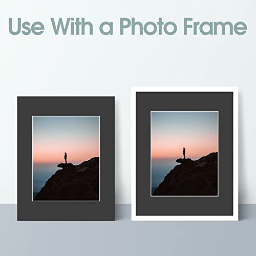 Golden State Art, Pack of 20 11x14 BLACK Picture Mats with White Core Bevel Cut for 8x10 Pictures - Thumbnail 6