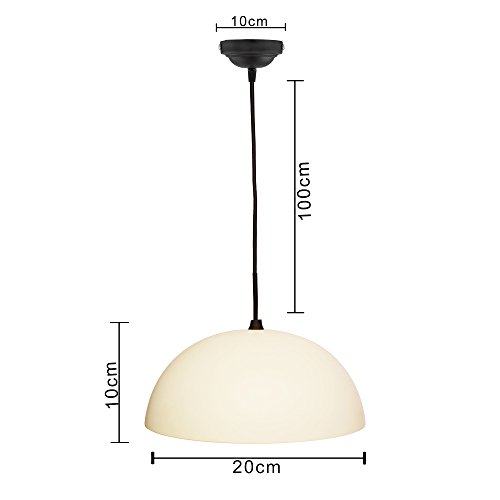 Image of Homesake Classy White Pendant Hanging Light,10 inch Modern Dome Pendants Light for Living Room, Dining Room & Kitchen | Scandinavian Ceiling Hanging Light Fixture | Metal Pendant Lamp for Home Decor