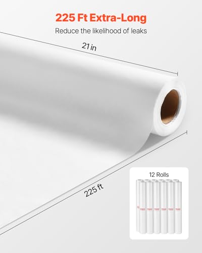 VEVOR Ärzterolle, 533 mm x 68,58 m, Medirolle (12er-Pack), Einweg Liegenabdeckung, Liegenrolle ideal für Spas, Kindertagesstätten, Ärzte, Chiropraktiker, Untersuchungs- & Massagetische, weiß