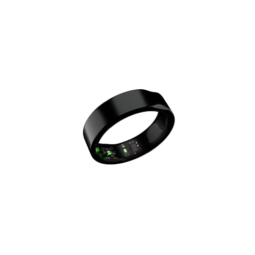 Image of HART Smart Fitness Tracker Ring - Smart Ring - Real-time Heart Rate and Blood Oxygen, Body Recovery, etc - Upto 8 Days Battery Water Resistant (30 mtr) (8, Black)