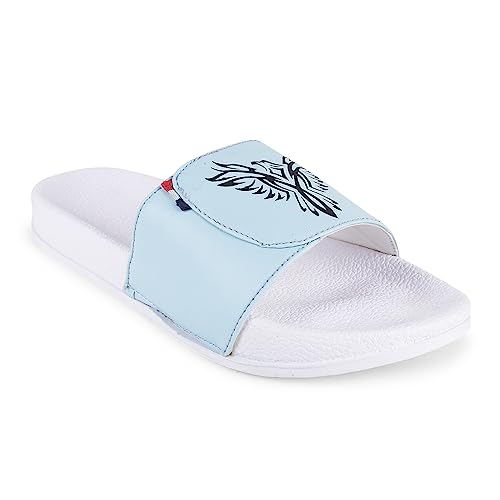 Image of PERY-PAO Mens Comfort Sliders Grey, Sky Blue, Black, White, peach, Neon Green, Olive Green Boys Flip-Flops