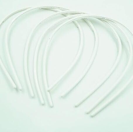 Glam Shopperz Thin White Plastic Headbands, 6 Pack, Plain Design For Girls-image-38