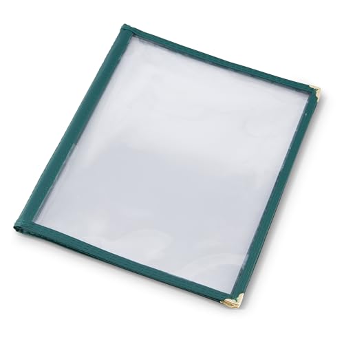 (50 Pack) AME D’Essence Green Trimmed 4 Page Book Fold Menu Cover, 8.5