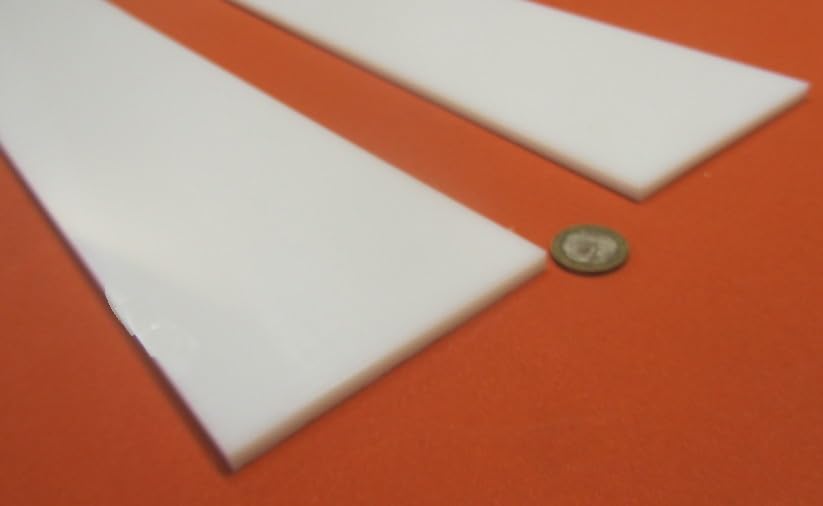 White HDPE (High Density Polyethylene) Rectangular Bar .250" (1/4") x 4.00" (4") x 48" 2 pcs