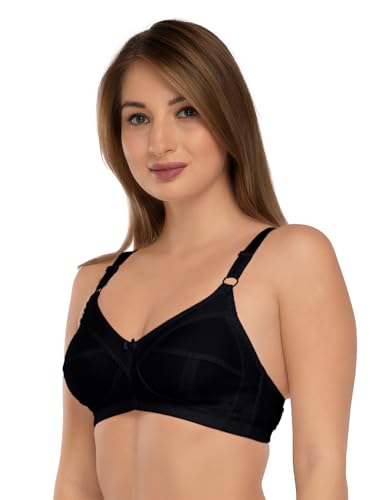 Image of DAISY DEE Women's Cotton Brassiere Non-Padded Wirefree Seamed Full Coverage Comfort-fit Cut and Sew, with Broader Band Regular /Dress /Saree Bra - NSHPU
