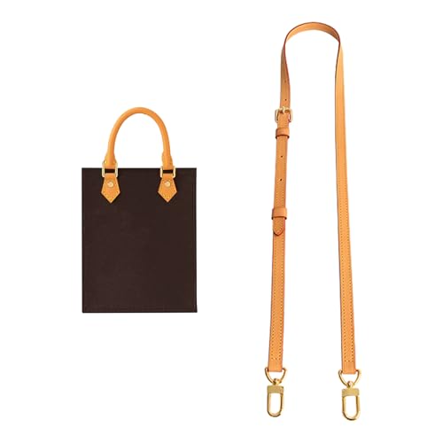 Image of Genuine Vachetta Leather Shoulder Bag Strap Crossbody Replacement Adjustable for Speedy Handbag or Purse(Deep Beeswax-Width:0.59in&Adjustable Length:39.4-47.2in)