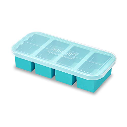 Freezer Tray Large Silicone Molds - Non-Stick Ice Cubes makes up to 4 cups Serving with Lid,Food Storage Container for Soup Sauce Meal Prep