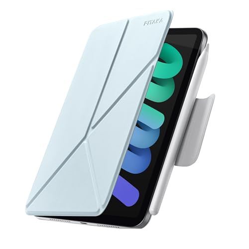 PITAKA iPad Mini 7 ケース A17 Pro (2024) 用 iPad Mini 7 (2024) / iPad Mini 6 (2021) 対応 ポートレート/ランドスケープ マグネットケース ペンシルホルダー付き 4つの立ち角度 - ブルー（Amazon）