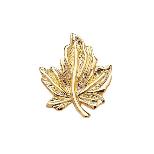 Cute Maple Leaves Brooch for Women Men Gold-Tone Plated Tiny Small Statement Autumn Leaf Pins Lapel Badges for Fall Clothing Bag Backpack Dress Suit Accessory Thanksgiving Seasonal Jewelry Decors