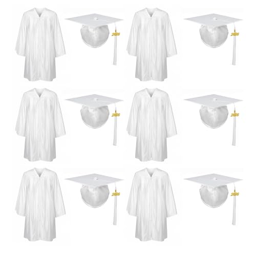 Image of Shiny Preschool Kindergarten Graduation Cap Gown Set for Kids With 2026 2025 Tassel Charm