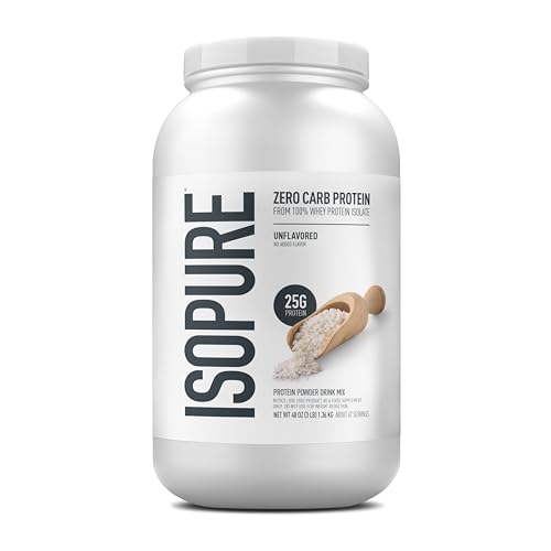 Isopure Zero Carb 100% Pure Whey Isolate Protein Powder, Gluten
