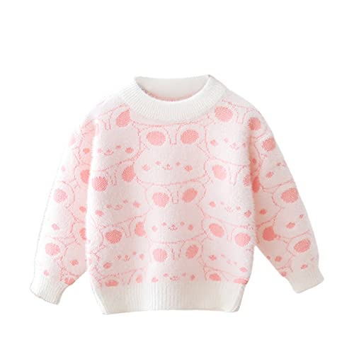 Toddler Boys Girls Knitted Sweater Crewneck Long Sleeve Pullover Sweaters Kids Casual Comfort (White, 7-8 Years)