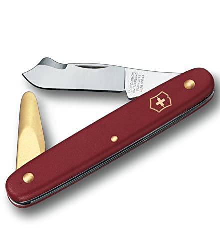 Victorinox, Taschenwerkzeug, Garten, Okuliermesser Kombi 2, rot, 3, Funktionen, Klinge, spitz | Rindenlöser;Messing-Rindenlöser, Swiss Made