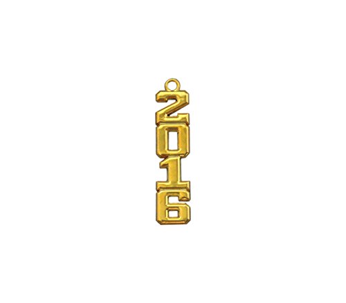 Vertical Graduation Tassel 2016 Year Charms (Gold)
