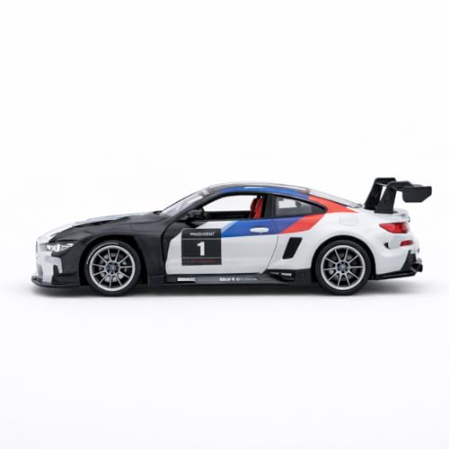 Image of Wizplex MSZ Official Licensed BMW M4 GT3 Diecast Model Car 1:32 Scale | Light & Sound | Metal Pull Back Racing Toy | Premium Display & Gift for Car Lovers (White)