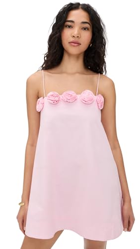 mini pink peony dress women Peony Bouquet Round Neck Micro Mini Dress