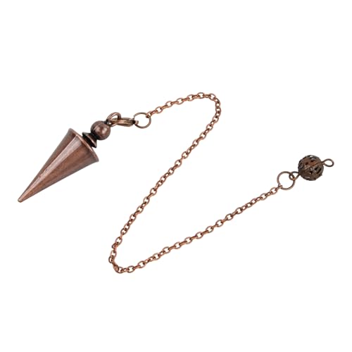 YILANJIN Péndulo Metálico, Pendulo Radiestesia de Cobre, Péndulo de Cobre, Péndulo de Cobre Radiestesia, Péndulo de Punta Espiritual, Péndulo de Metal para Terapia de Energía Curativa Reiki