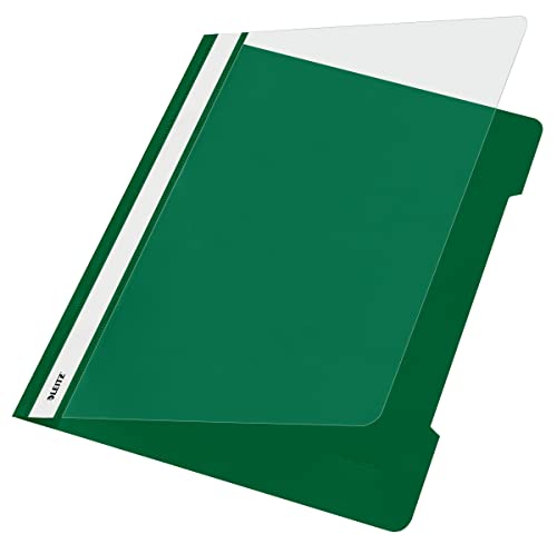 Leitz Cartellina Standard, Formato A4, Capacità Fino A 250 Fogli, 80 Gr/Mq, Polipropilene, Confezione Da 25, Verde, 41910055
