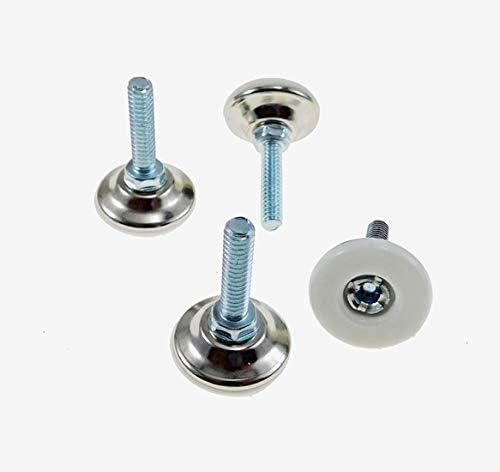 4 Pack Monaco 1/4-20 Non-Swivel W/Hex White Nylon Base Leveler MONO-30 Pack