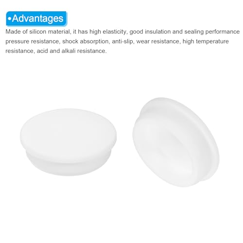 Image of MECCANIXITY 15pcs T-Shaped Silicone Plugs 51.3mm 2 Inch Dia Snap in Plug Hole Seal Cover Round Rubber Stopper for Kitchen Rubber Bulkheads Waterproof Sealing Plugs White