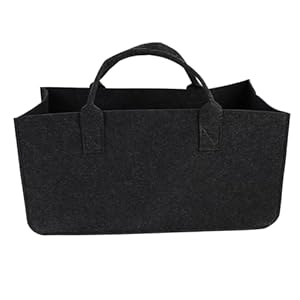 VICASKY 1 Stück Brennholzbeutel Tiefgrau Filzkorb