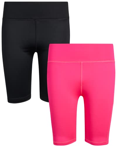dELiAs Girls  Active Shorts - 2 Pack Performance Bike Shorts (Little Girl/Big Girl)  Size 14/16  Black/Fuchsia