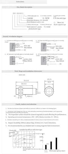 Capteur photoélectrique E3F-R2C1 NPN 1.5M interrupteur détection haute précision - 5