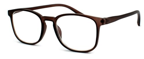 FOCUSd Premium Reading Glasses Matte Brown+1.50 diopters with Blue Light Block Lenses Unisex Readers for Screens Reading & Daily Comfort