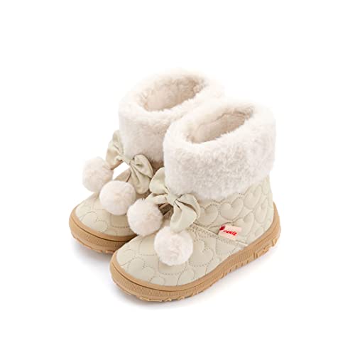 Ozkiz Toddler Girls Winter Fur Lined Snow Waterproof Ankle Boots