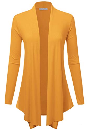 Image of Women's Drape Front Open Cardigan Long Sleeve (S-2X, Made in USA)