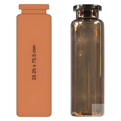 Macherey & Nagel ML-7172 Glas Headspace Rollrandflasche, 20mL Kapazität, 75.5mm Höhe x 23.25mm Durchmesser, Braun, 100 Stück