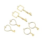 Operitacx 6St Anhänger aus Metall Ramen-Nudeln Versiegelkorb Haken-Anhänger anhänger spriegel pendant bilderrahmen Charms mit offenem Rahmen Epoxid-Anhänger selber machen Legierung Golden